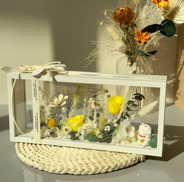 Yellow Rose Flower Display Box